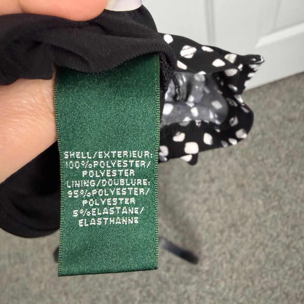 Sz 10P Lauren Ralph Lauren Black Polka dot Dress $89 MSRP - Picture 10 of 11